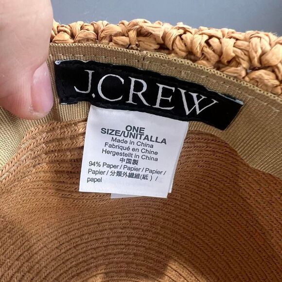 J.Crew Beachy Boho Wide Brim Floppy Straw Hat - Picture 3 of 6